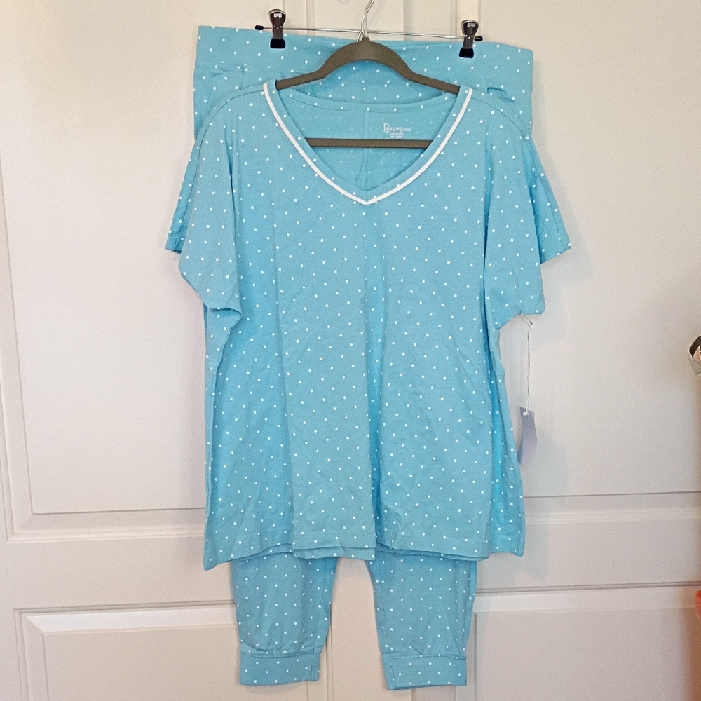 Pajamagram Blue White Polka Dot Pajama Set Size XL NWT